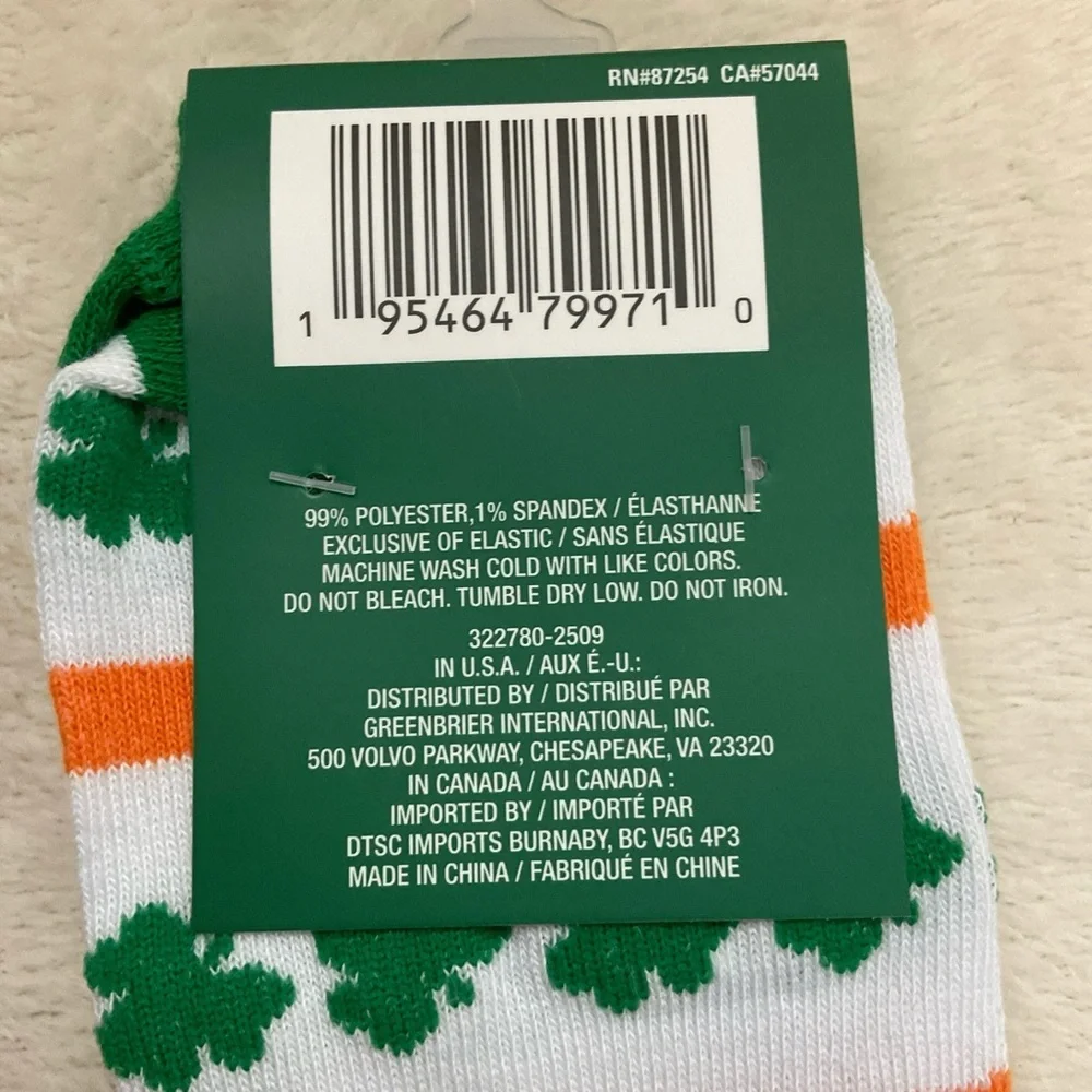 Lucky Charm Green and Orange Knee High Socks